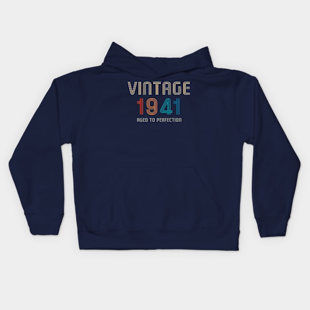 Vintage 1941 aged to perfection 80th birthday gift Kids Hoodie by Salt88